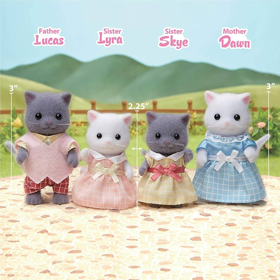 Calico Critters Persian Cat Family - Set of 4 Collectible Doll Figures for Children Ages 3+ | Amazon (US)