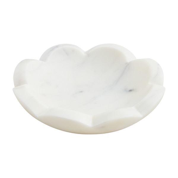 Mud Pie Girl's Scallop Marble Dish in White | Mud Pie