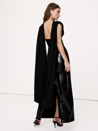 Sequin & Georgette Maxi Dress | Banana Republic (US)