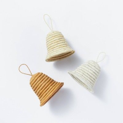Set of 3 of Woven Bell Ornaments - Threshold&#8482; designed with Studio McGee | Target
