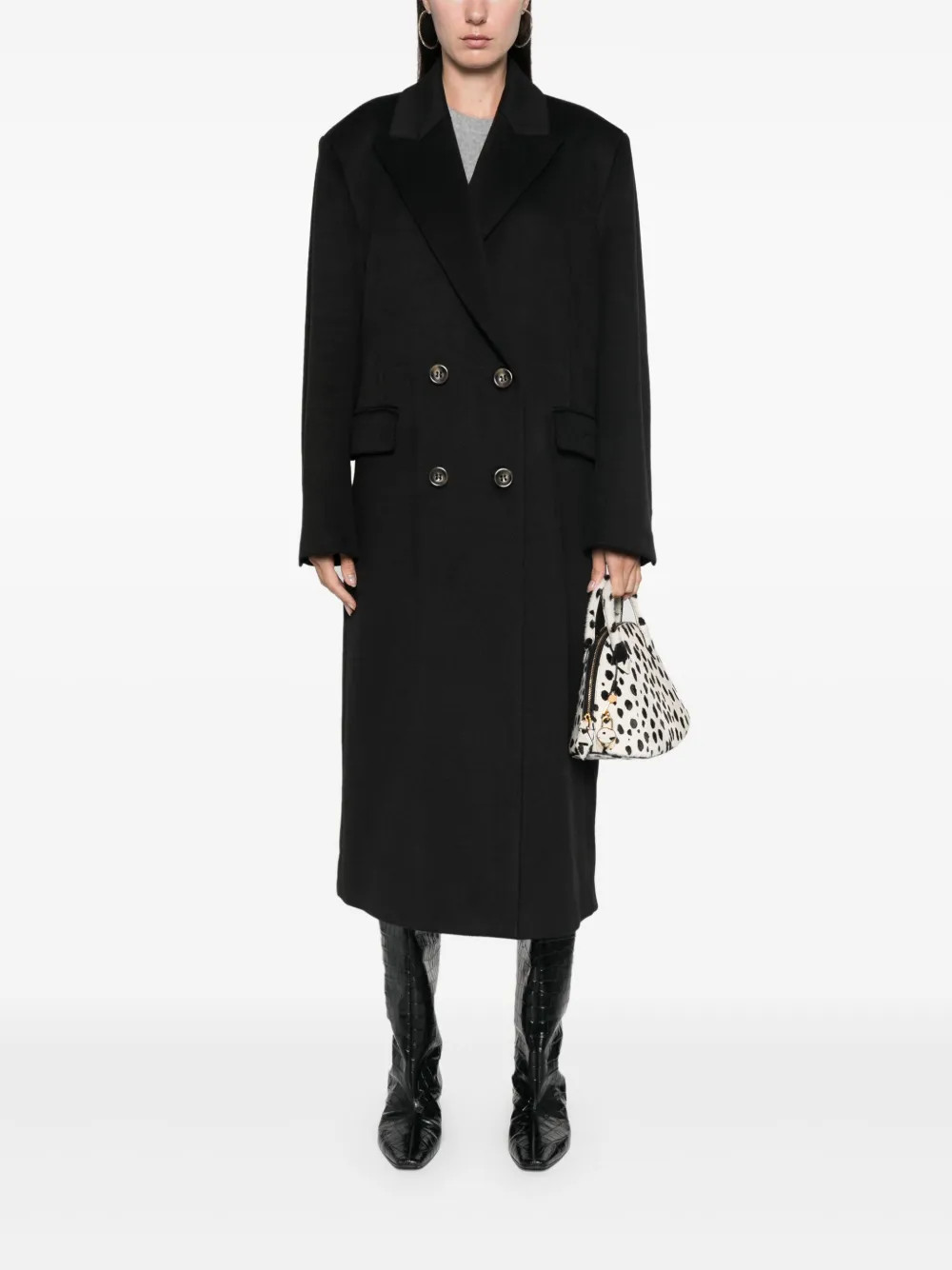 Kaos double-breasted Coat | Black | FARFETCH | Farfetch Global