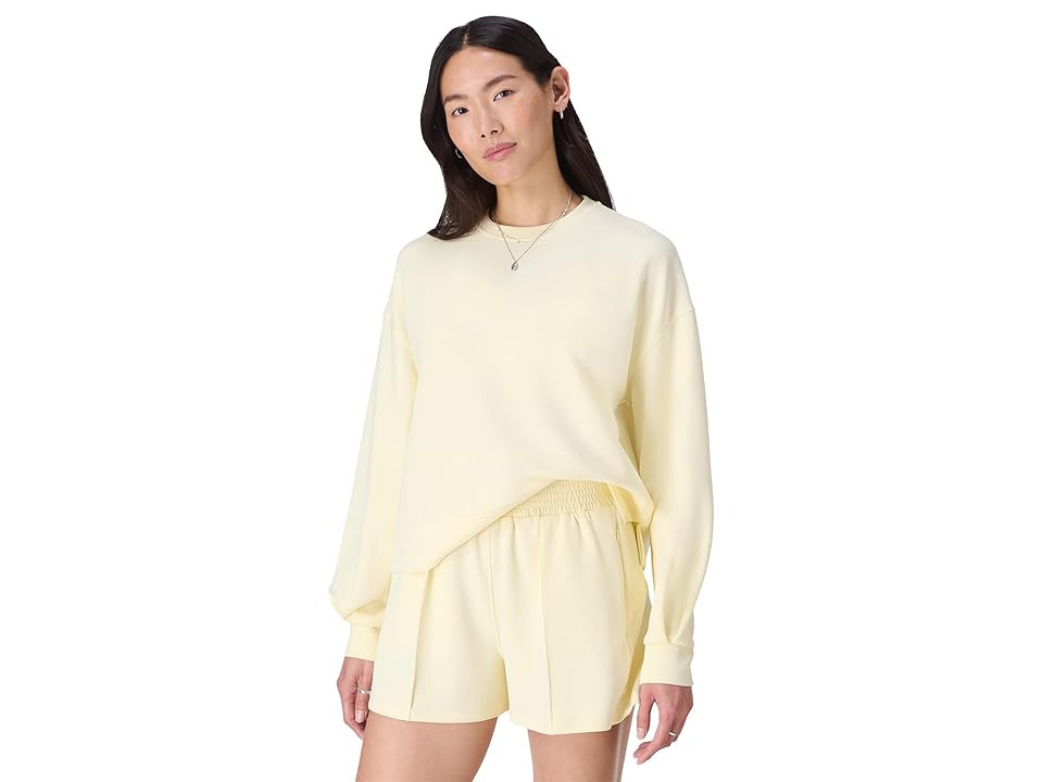Sweaty Betty Sand Wash Cloudweight Sweatshirt Women's Sweatshirt Buttercream Yellow : XL, Elastane/Modal/Polyester | Zappos