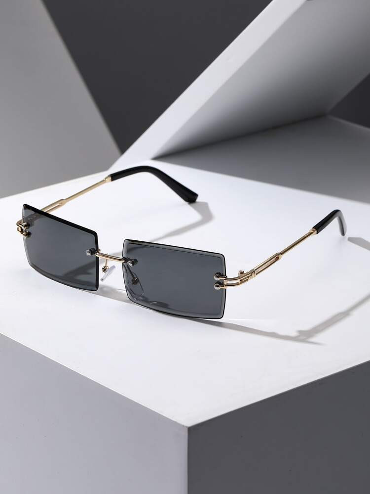 Men Rectangle Lens Rimless Fashion Glasses | SHEIN