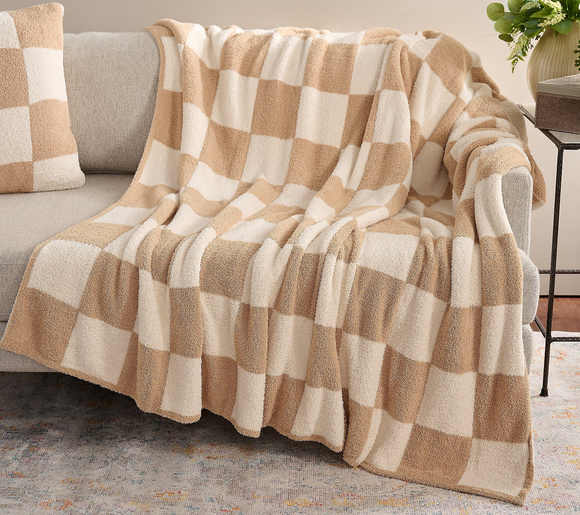 Fierce Home Cozy Knit 60"" x 70"" Checkered Throw | QVC