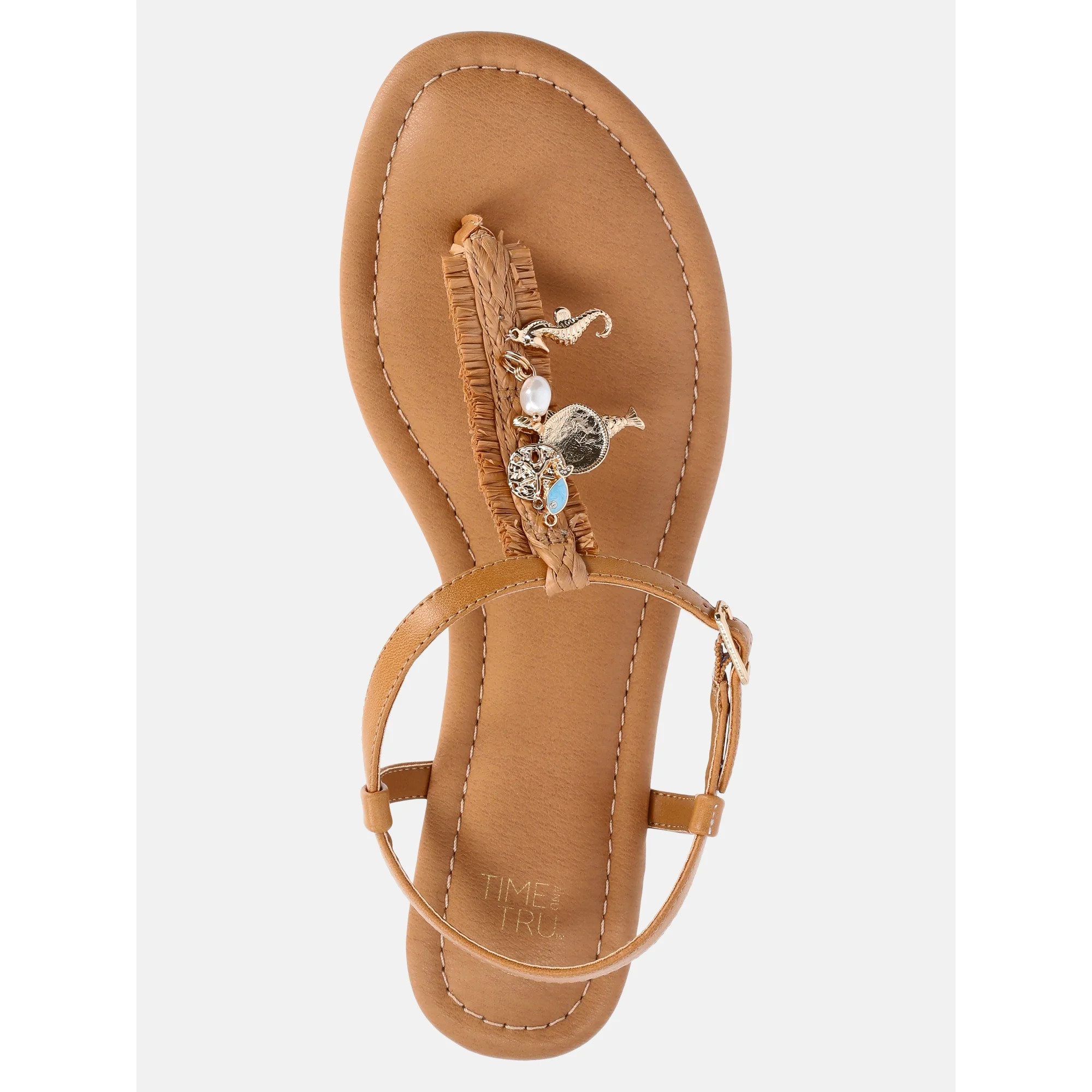 Time and Tru Women's Shell Thong Sandal - Walmart.com | Walmart (US)