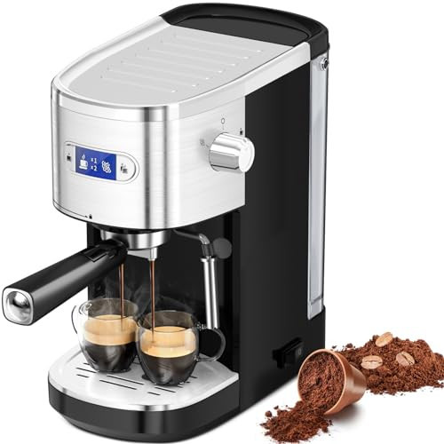 ZAFRO Espresso Machine 20 Bar, Professional Espresso Maker with Milk Frothing Steam Wand, Compact Coffee Machine with 45oz Removable Water Tank for Cappuccino, Latte, Gift, Black | Amazon (US)
