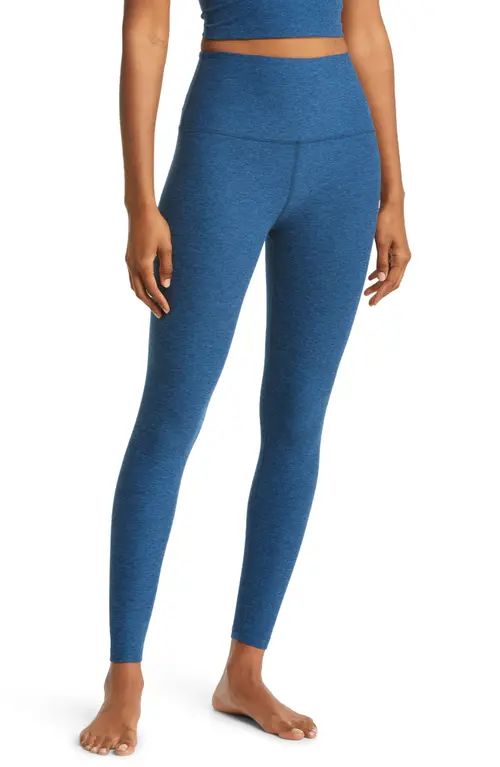 Beyond Yoga Caught in the Midi High Waist Leggings in Celestial Blue Heath at Nordstrom, Size X-Larg | Nordstrom