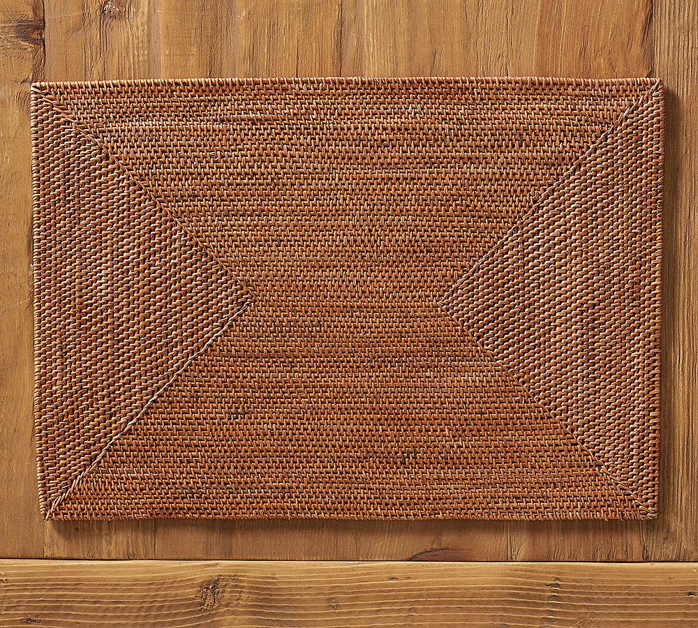 Tava Handwoven Rattan Rectangular Placemat | Pottery Barn (US)