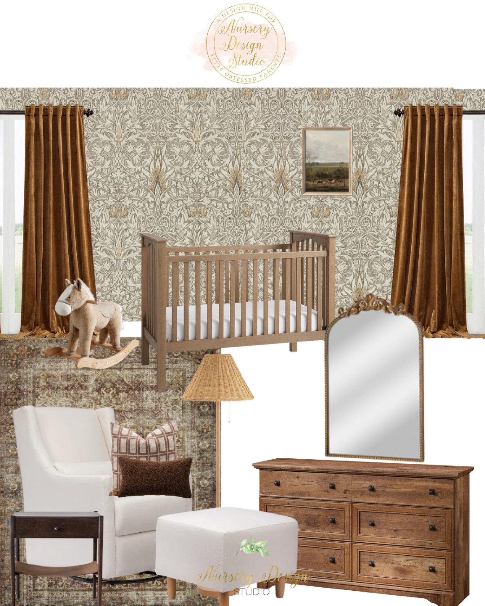 Beautiful nursery inspiration, gold curtains, convertible crib,  nursery decor

#LTKhome #LTKsalealert #LTKbaby