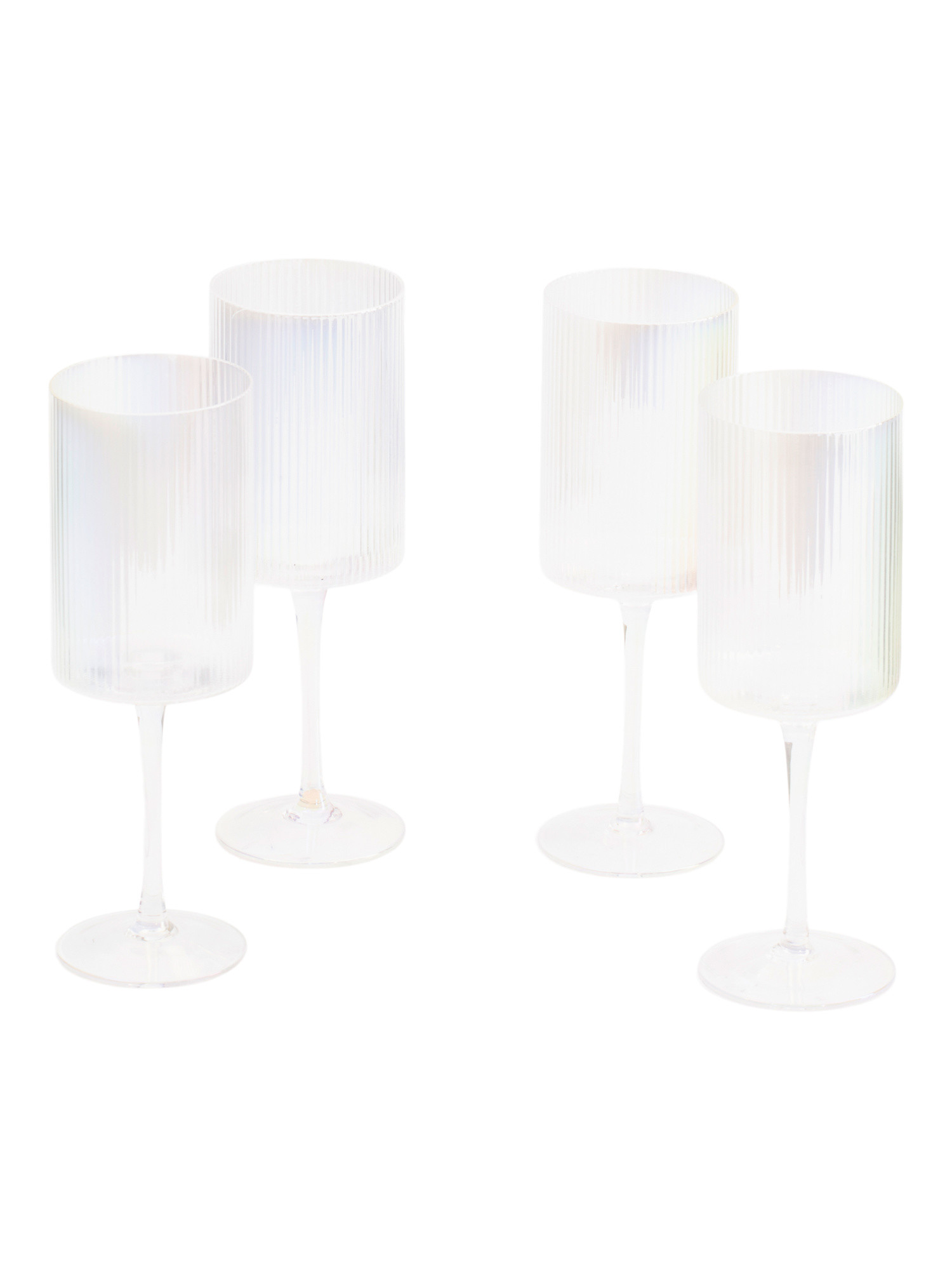 Set Of 4 Luster Fluted Wine Glasses | TJ Maxx