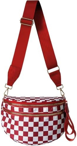 Spacious Checkered Purse Checkered Crossbody Bag Bum Bag for Women Fanny Packs Belt Bag for Women... | Amazon (US)