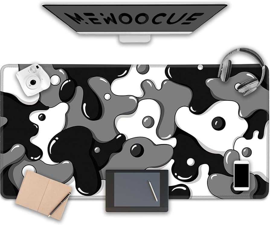 Amazon.com : Gaming Laptop Mouse Pad,Grey Black White Big Desk Pads PC Keyboard Waterproof and No... | Amazon (US)