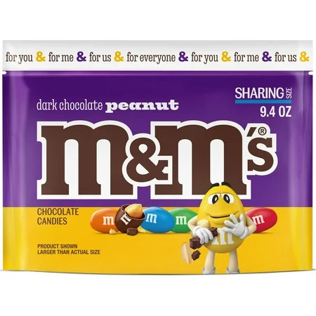 M&M's Peanut Dark Chocolate Candy, Sharing Size - 9.4 oz Bag | Walmart (US)