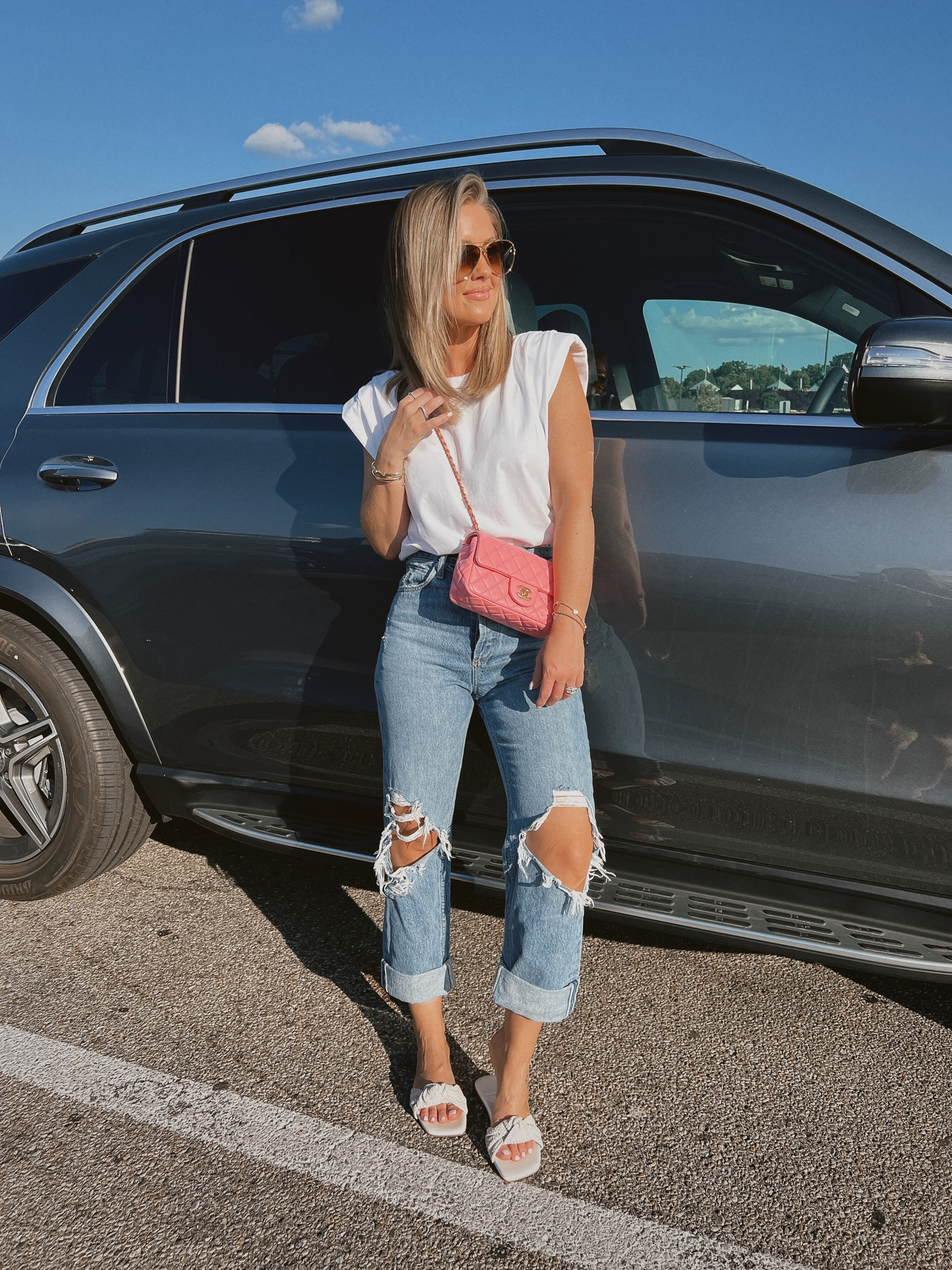 XS tank (40% off!) / Size down one in the jeans / size up a half in the shoes 🩷

#LTKshoecrush #LTKsalealert #LTKstyletip