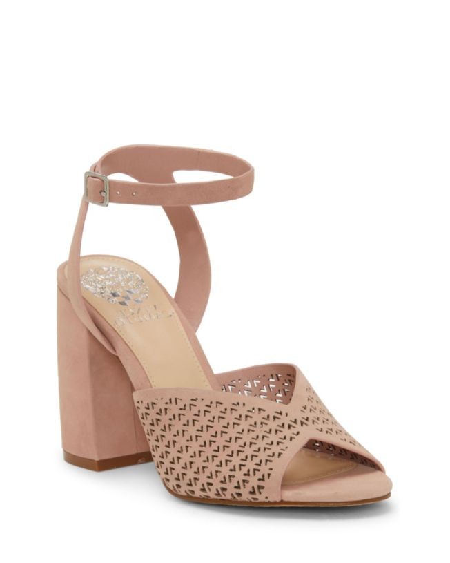 Gedda – Laser-cut Block-heel Sandal | Vince Camuto