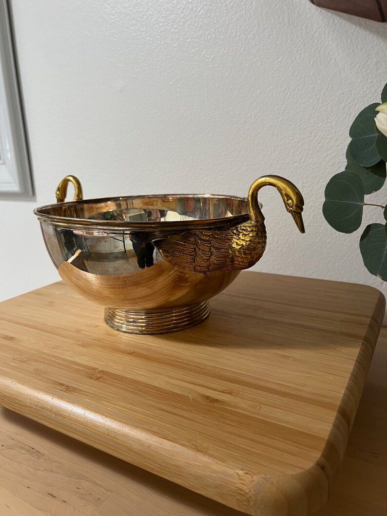 Vintage Brass Swan Bowl - Etsy | Etsy (US)
