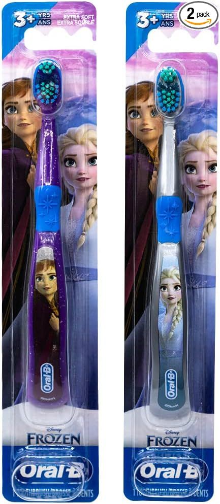 Oral-B Disney Frozen Toothbrush, 3+ YRS, Extra Soft (Characters Vary) - Pack of 2 | Amazon (US)