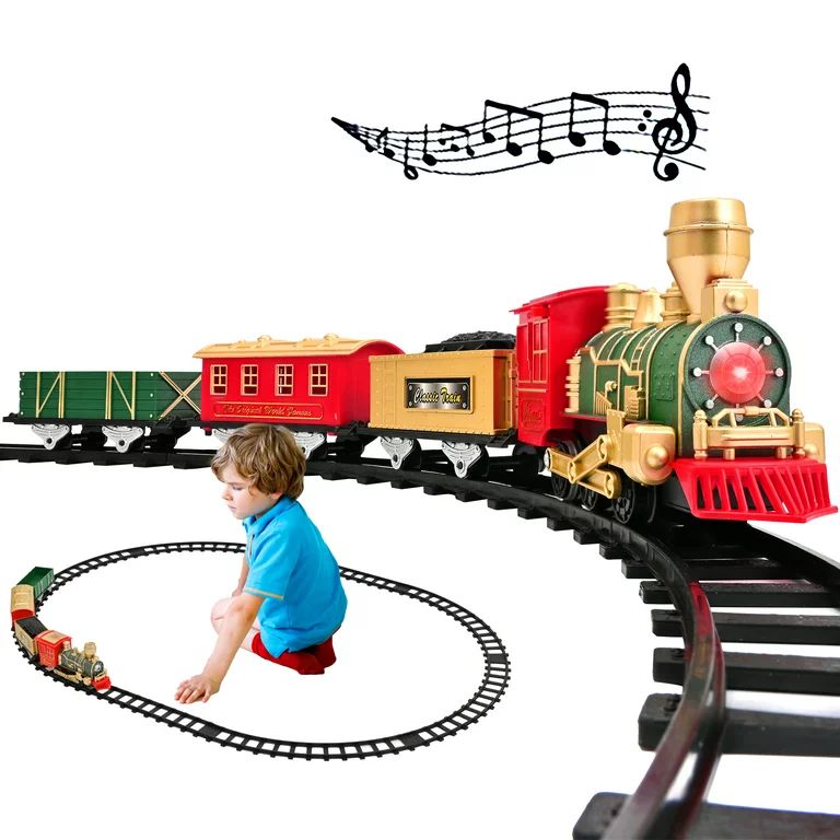 FANL Train Set - Electric Train Toy for Boys W/ Lights & Sound, Railway, Locomotive Engine, Cargo... | Walmart (US)