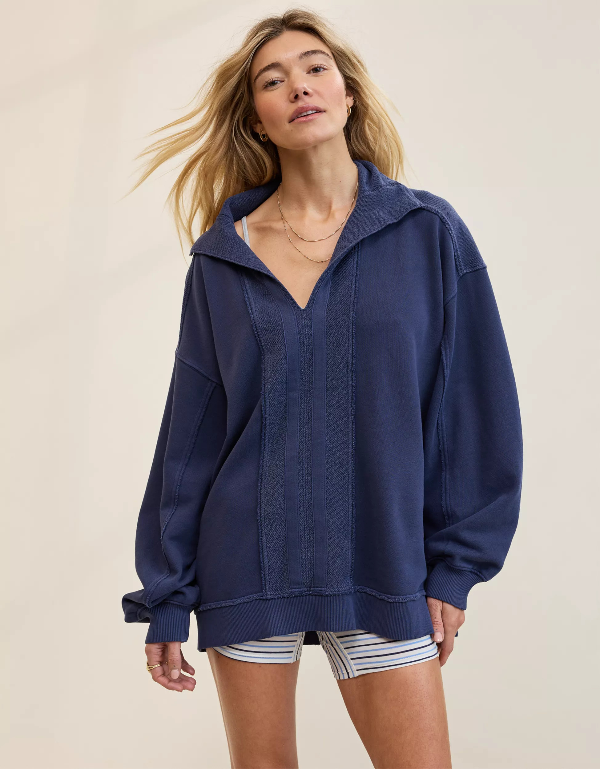 Aerie Starry Skies Open Neck Sweatshirt | American Eagle Outfitters (US & CA)
