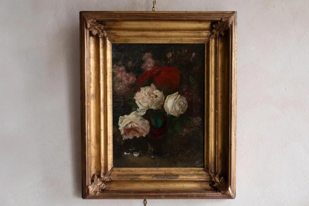 Antique French Roses Still Life Oil Painting – Mid-19th Century Gilt Frame - Etsy Canada | Etsy (US)