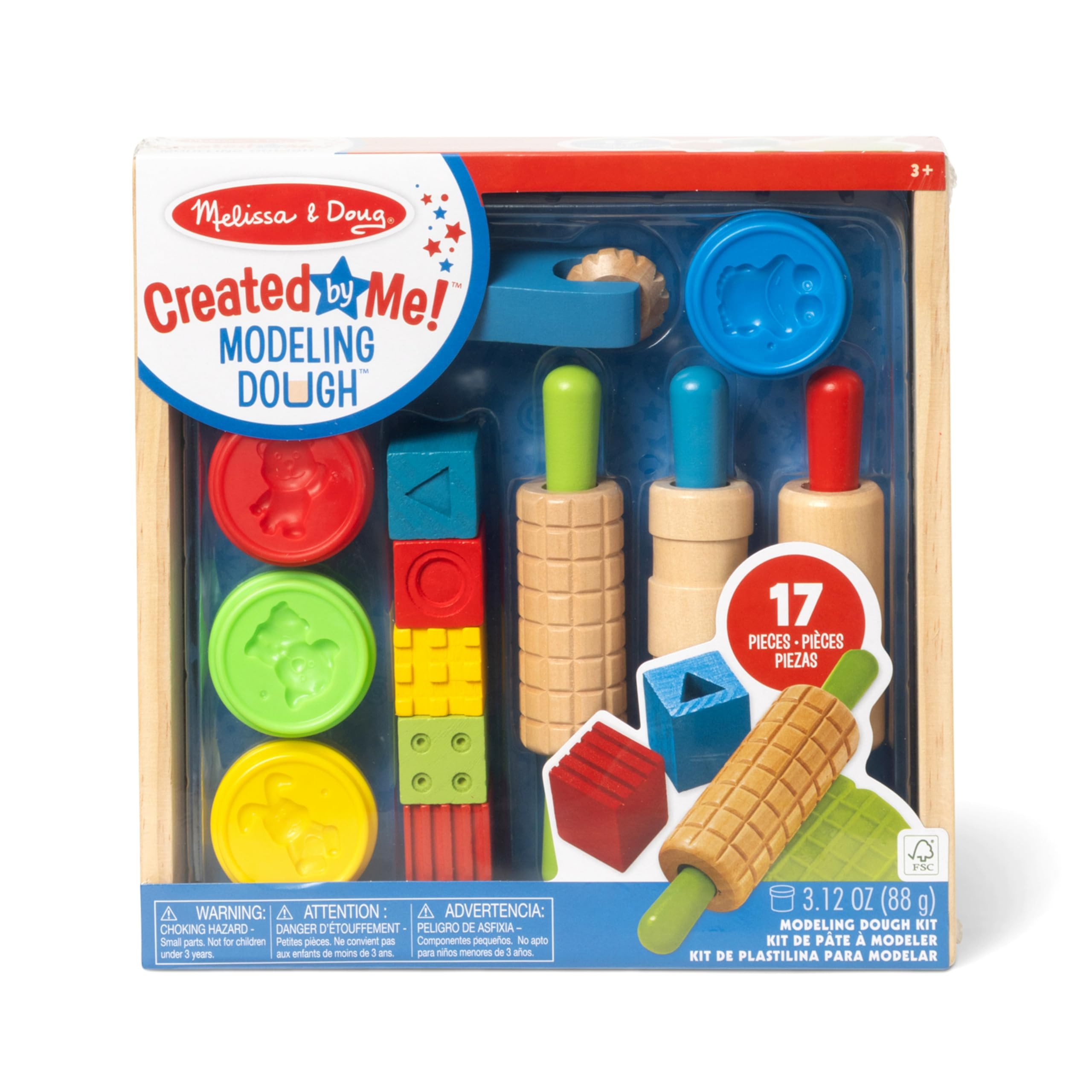 Melissa & Doug Shape, Model, and Mold Clay Activity Set - 4 Tubs of Modeling Dough and Tools | Amazon (US)
