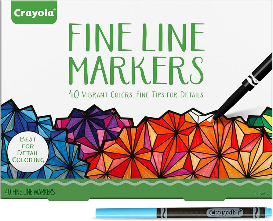 Crayola Fine Line Markers for Adults (40ct), Skinny Marker Set for Adult Coloring Books, Gift for... | Amazon (US)