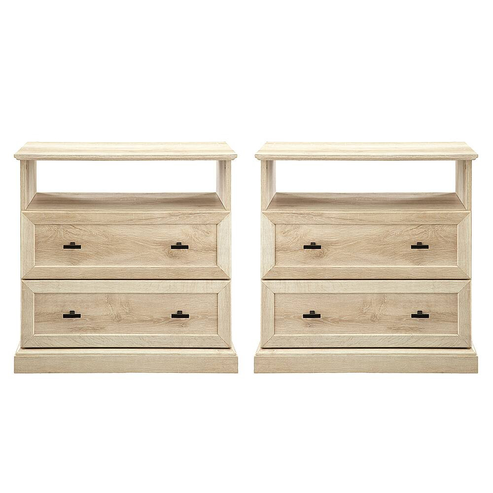 Walker Edison 2-Piece 25" Classic Open Cubby Side Table Set White Oak BBR2DCLNSWO-2PK - Best Buy | Best Buy U.S.