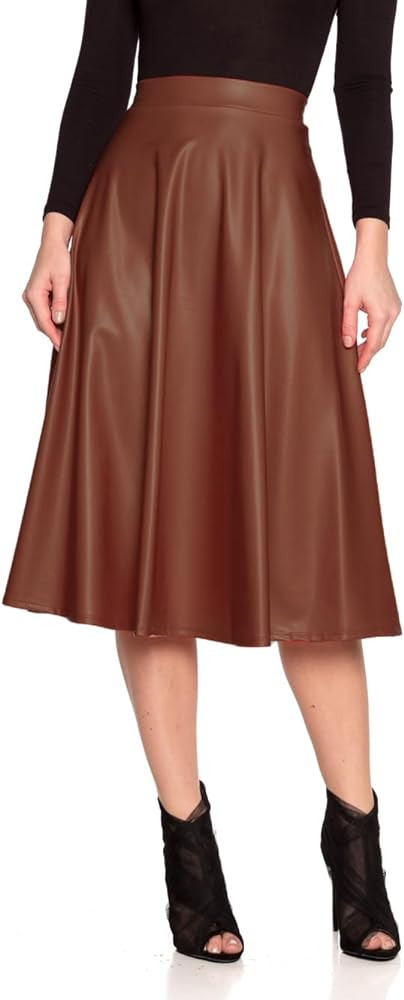 Cemi Ceri Women's J2 Love Faux Leather Flare Skirt | Amazon (US)