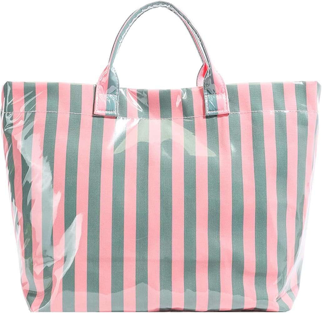 PVC Tote Bag, Women Plastic Tote Bag Letters Print Handbag Hobo Bags for Work Shopping Gift | Amazon (US)