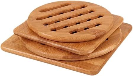 Bamboo Trivet, NC Home Kitchen Bamboo Hot Pads Trivet, Heat Resistant Pads Teapot Trivet, Square ... | Amazon (US)