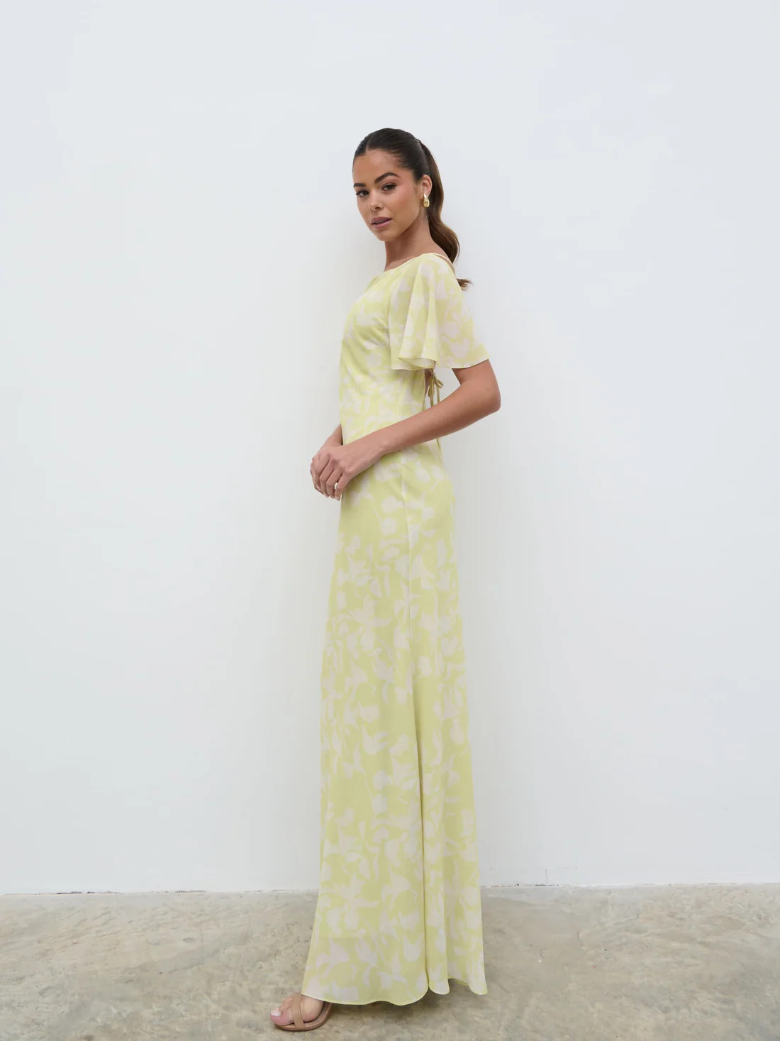 Jules Maxi Dress - Pear Sorbet Botanic | Pretty Lavish (UK)