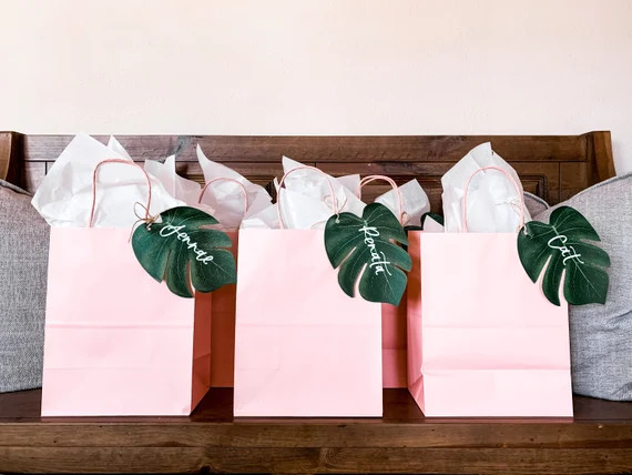 Monstera Leaf Name Tags for Bridal and Bachelorette Party | Etsy | Etsy (US)