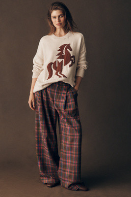 Avery Plaid Wide-Leg Trousers by Maeve Pants | Anthropologie (US)