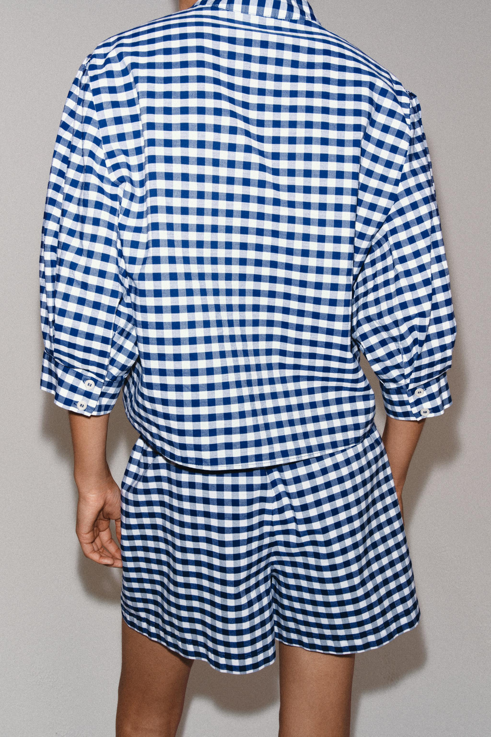 ZW COLLECTION GINGHAM CHECK SHORTS | Zara UK