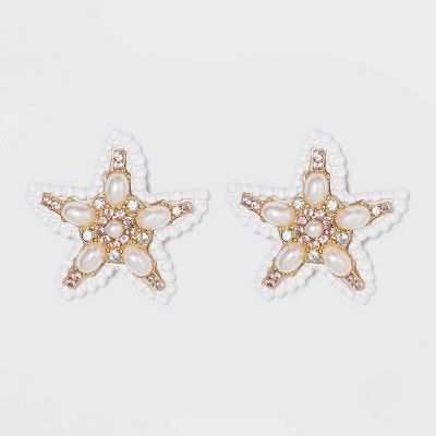 SUGARFIX by BaubleBar Mixed Media Starfish Stud Earrings - White | Target