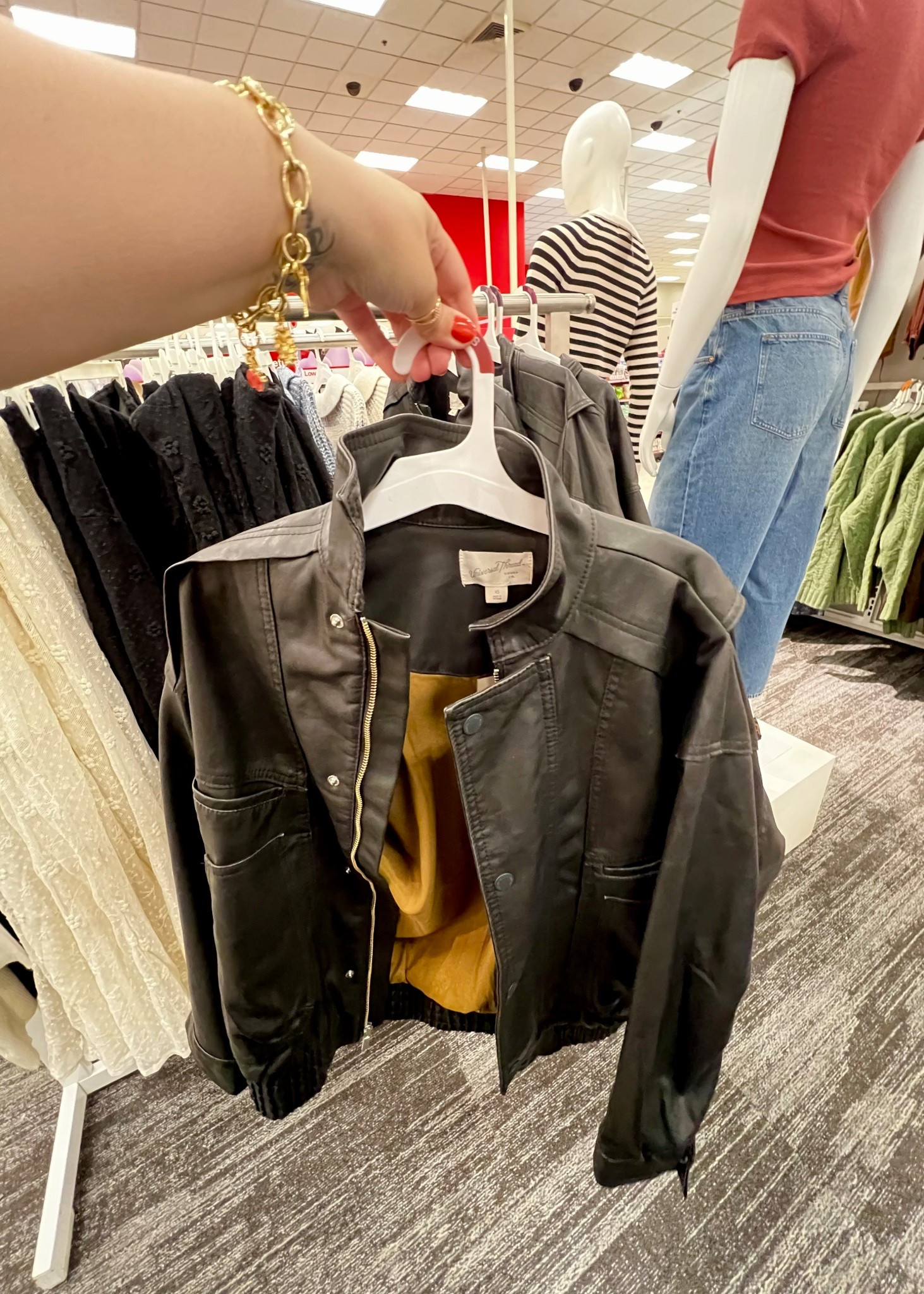 Women's Relaxed Faux Leather Bomber Jacket - Universal Thread™ Black