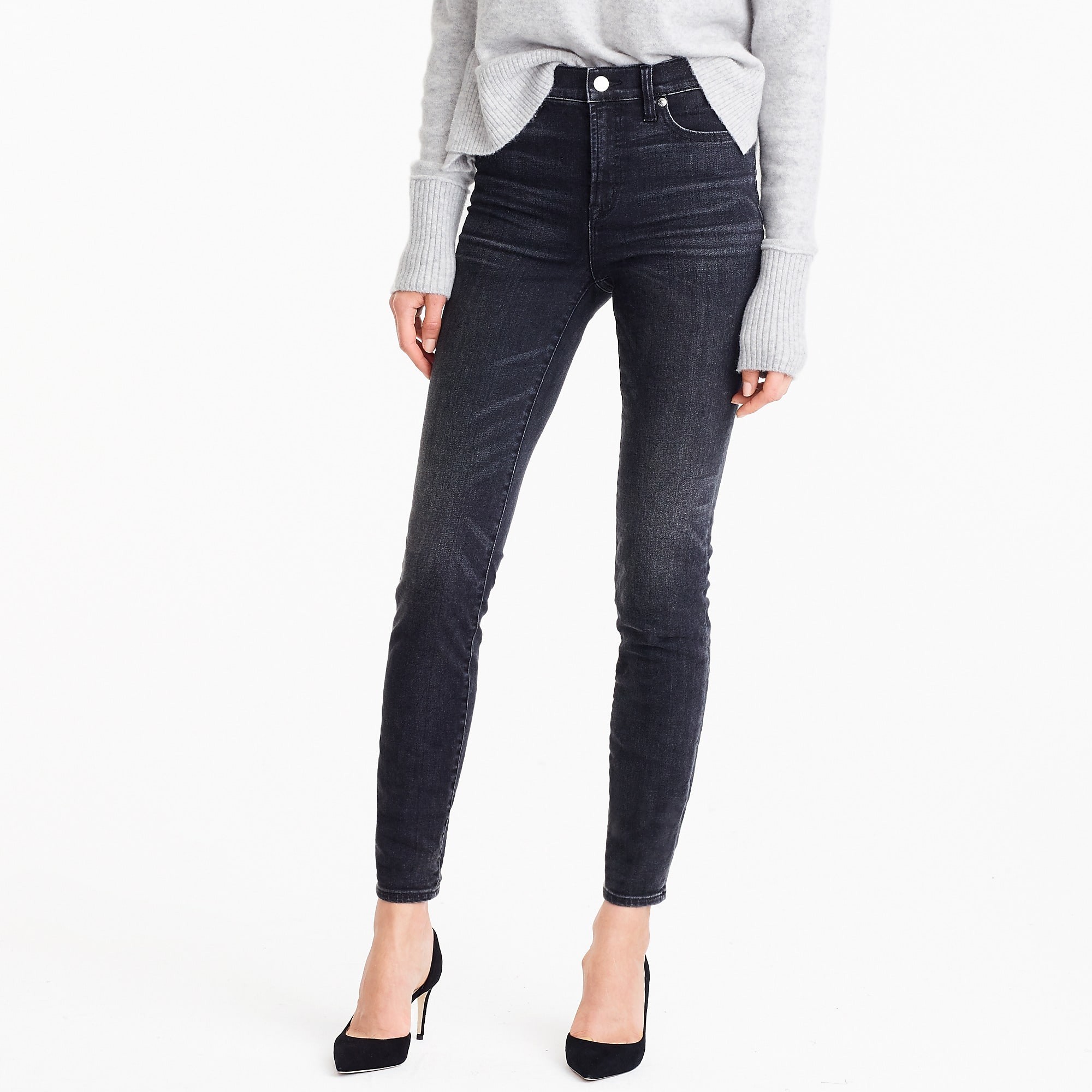 9" high rise toothpick jean in charcoal wash | J. Crew US