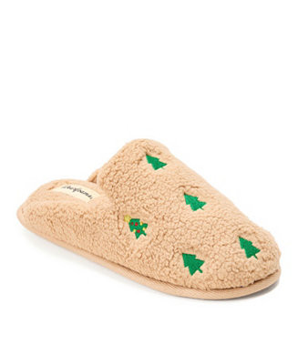 Women's Christmas Tree Teddy Scuff Slipper | Macy's