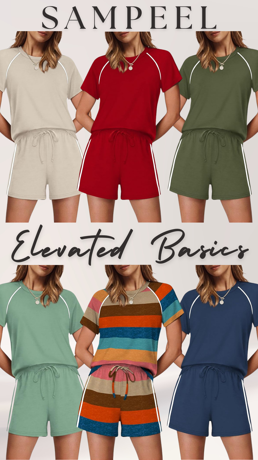 SAMPEEL Elevated Basics | Sporty 2 Piece Set

This set is part of the spring elevated basics collection and is the kind of outfit that makes you look sporty and put together while still being really comfortable. 

These 2 piece sets are perfect for the gym, errands, travel days, airport outfits, walking, casual days, athleisure outfits, and everyday outfits when you want something easy but still cute and styled. 

This set also works really well in a capsule wardrobe because you can wear the pieces together or mix and match the top and shorts with other basics.

Perfect if you:
◦ Like sporty athleisure outfits
◦ Want comfortable everyday outfits
◦ Building a spring basics capsule wardrobe
◦ Need a travel / airport outfit
◦ Want outfits for the gym, walking, or casual days
◦ Want comfy clothes that still look put together
◦ Want elevated basics you can wear on repeat
◦ Want easy matching sets you don’t have to think about

These sets are soft, lightweight, breathable, and easy to wear with sneakers, sandals, or a sweatshirt.

In this post:
◦ 2 Piece Sporty Set (Top + Shorts)

Colors shown:
Beige, Red, Olive, Sage, Stripe, Navy

↓ Everything is linked! 

 

#LTKdayinmylife #LTKActive #LTKTravel