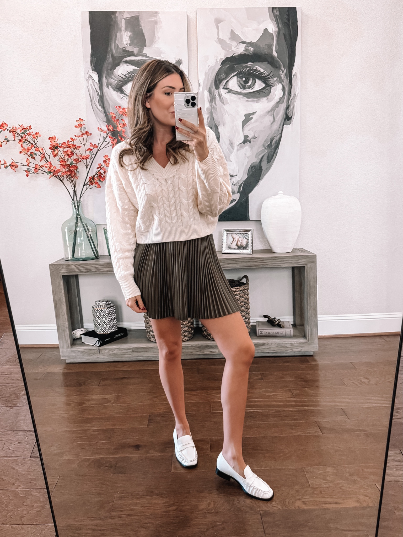 Medium in cable knit sweater (for length), size 4 in skirt #ad #jcrew @jcrew

#LTKStyleTip #LTKSeasonal #LTKShoeCrush