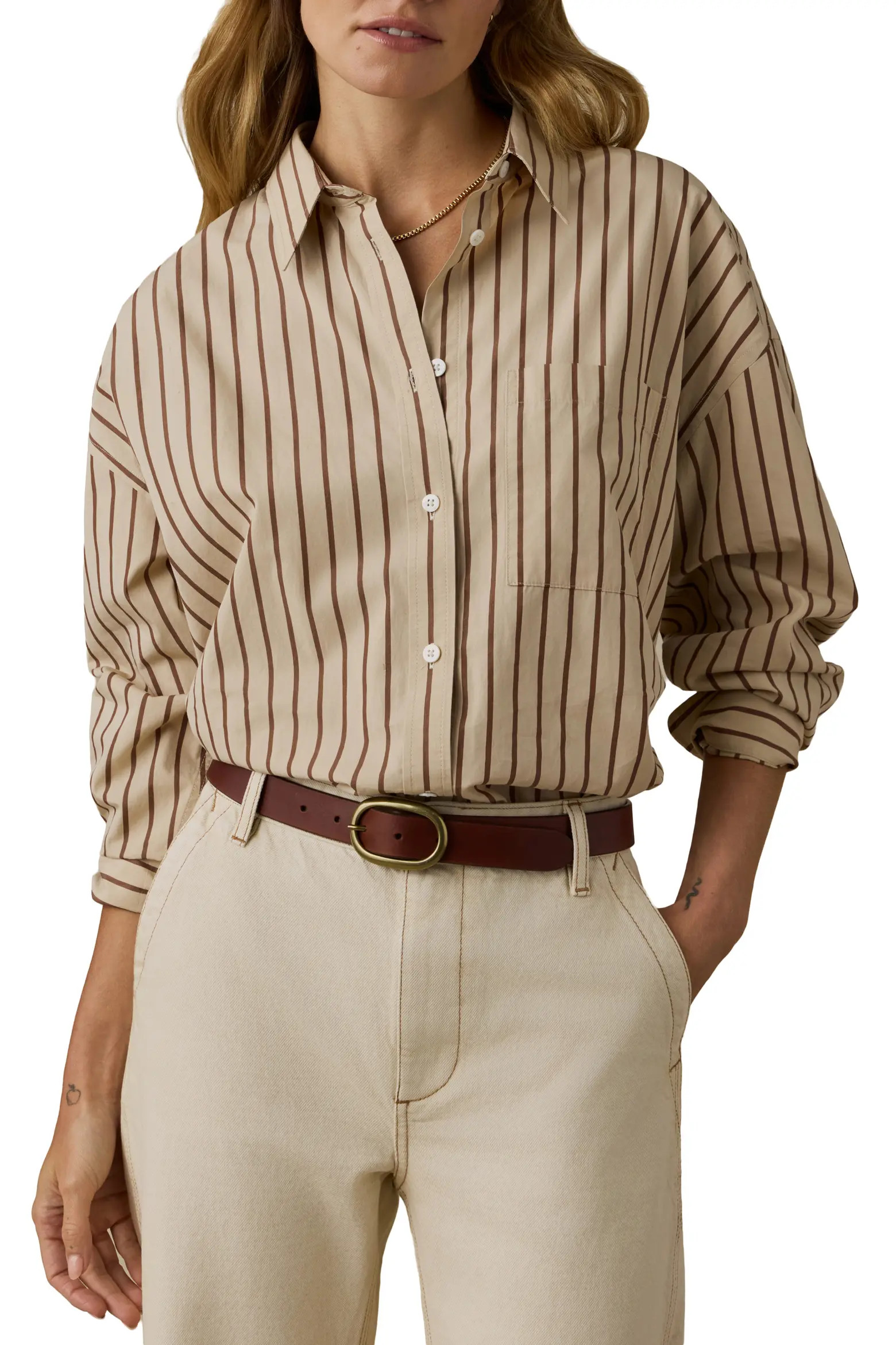 Faherty Coastal Relaxed Organic Cotton Button-Up Shirt (Women) | Nordstrom | Nordstrom