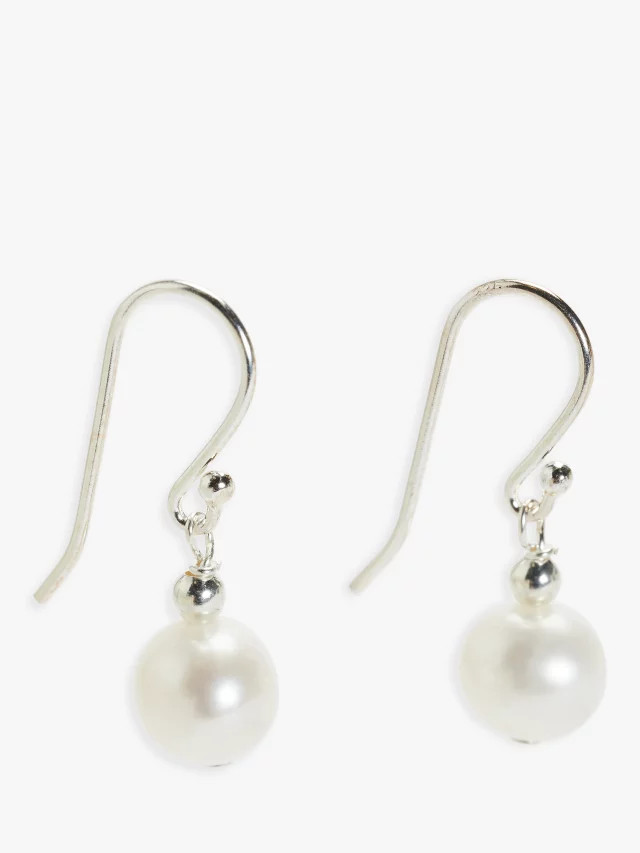 Lido Freshwater Pearl Hook Earrings, White | John Lewis (UK)