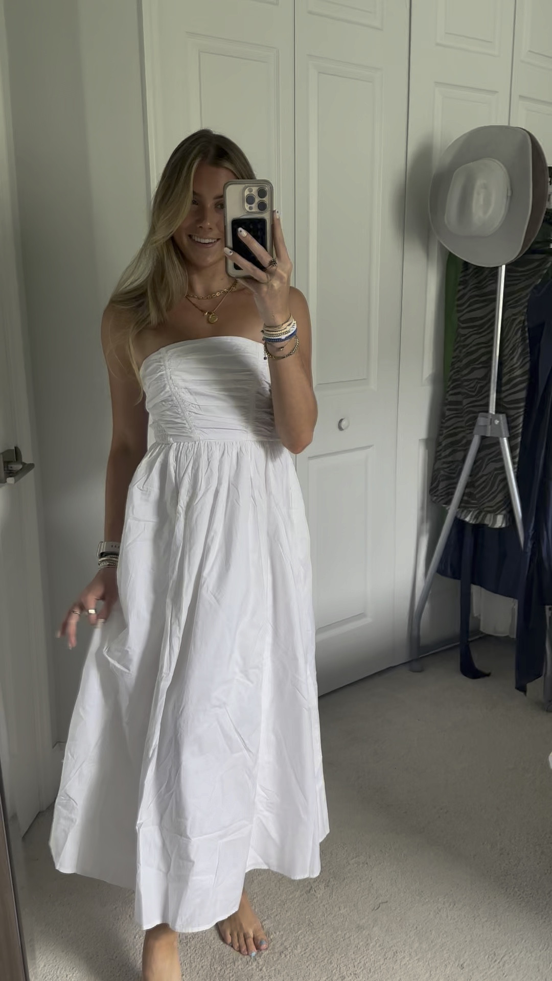 AE Strapless Ruched Poplin Midi Dress. Wearing size XS Breeze through hot summer days in this flowy, super chic midi dress, featuring a ruched bodice for some extra texture. Crisp cotton poplin, Strapless, Ruched bodice #AEpartner #AEjeans @americaneagle American Eagle. American Eagle outfitters. #springfashion #springstyle #summerstyle #summerfashion #tryonhaul #tryon #tryonwithme #trendyoutfits #trendyclothes #styleinspo #trending #currentfashiontrend #fashiontrends #2024trends 

#LTKwedding #LTKsalealert #LTKVideo