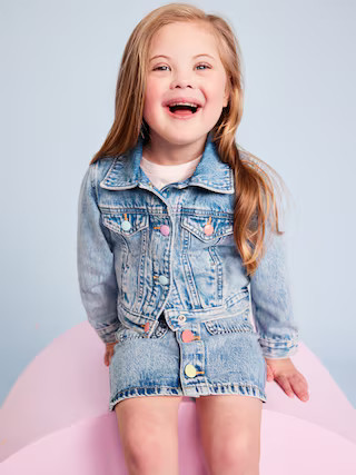 Cropped Trucker Jean Jacket for Toddler Girls | Old Navy (US)