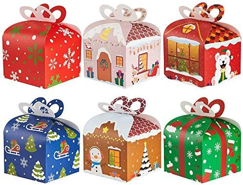 CCINEE Christmas Goody Gift Boxes,Xmas Treat Boxes Assorted Paper Candy Boxes for Kids' Party Sup... | Amazon (US)