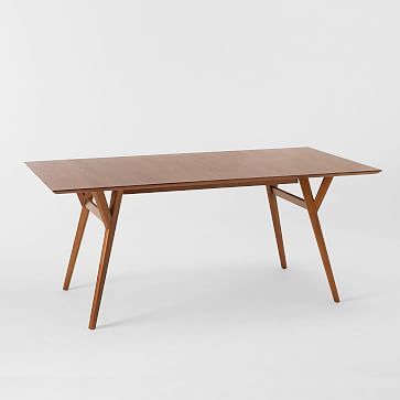 Mid-Century Expandable Dining Table, 60-80", Walnut | West Elm (US)