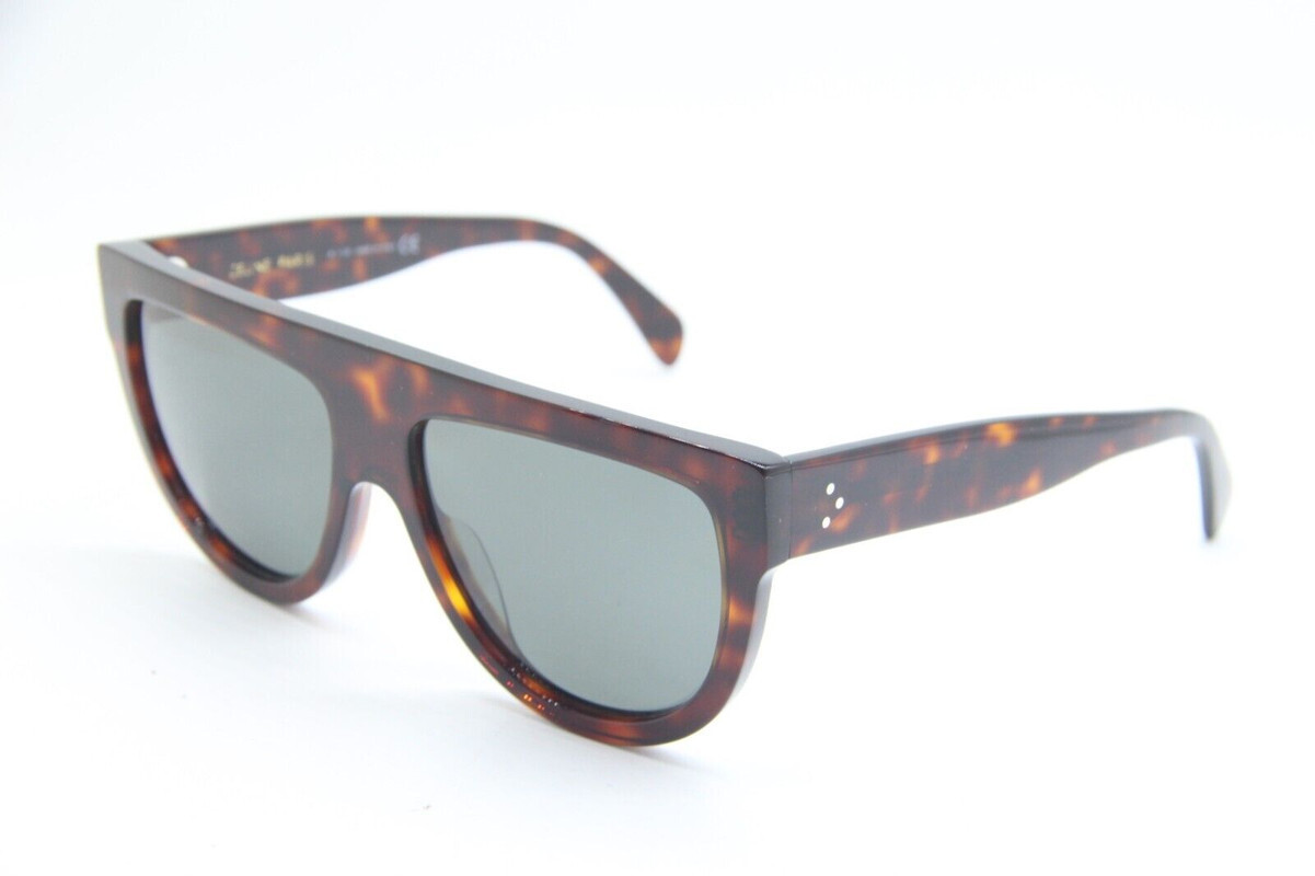 Celine CL4001IN 54R Havana Square Green 58-16-145mm Polarized Unisex Sunglasses | eBay US
