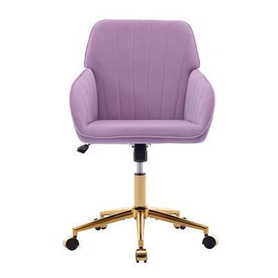 TiramisuBest Adjustable Swivel Office Chair with Golden Base, Ergonomic High-Back Desk Chair for Home Office & Bedroom,Purple | Target