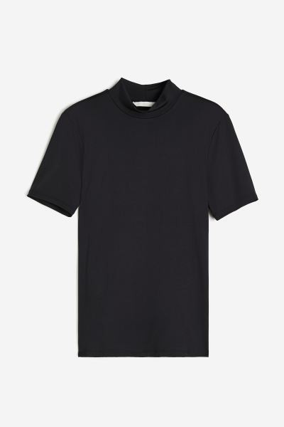 Mock Turtleneck Top - Black - Ladies | H&M US | H&M (US + CA)