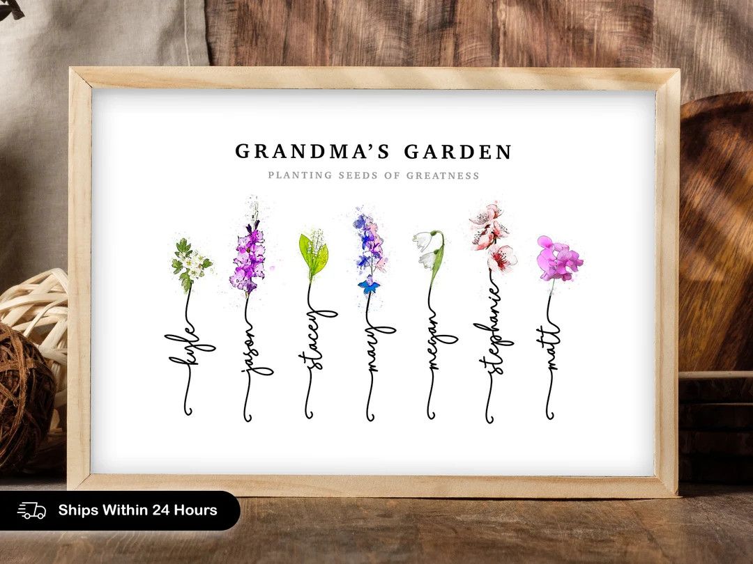 PROOF IN 24 HRS  Grandmas Garden  Custom Family Art Print  - Etsy | Etsy (US)